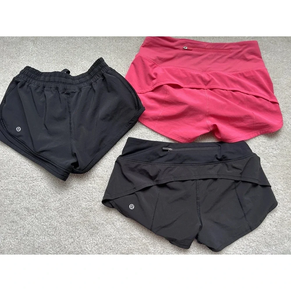 3PC Lululemon Women's Size 4 Hotty Hot Speed Up Shorts 3